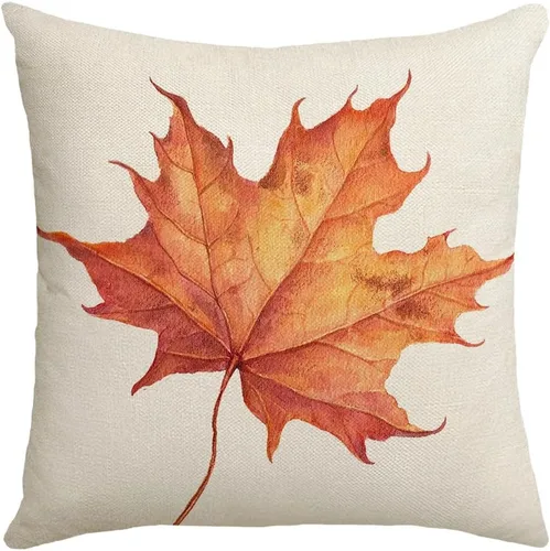 Miniatura 5 de Fundas de almohada de otoño con diseño de calabaza y hojas de arce naranja para el hogar, 18 x 18 pulgadas, decoración de agradecimientos bendecidos