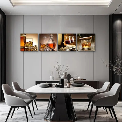 Miniatura 2 de hyidecorart Lienzo decorativo de pared para cocina, comedor, decoración de pared, bodegón, copa de vino, pintura de pared, listo para colgar