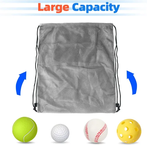 Miniatura 104 de GSE Games & Sports Expert Bolsa de malla con cordón para béisbol, pelotas de pickleball, pelotas de golf, gimnasio, equipo de natación, lavandería