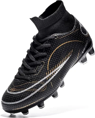 Zapatos de fútbol para niños y niñas, para exteriores, interiores, para entrenamiento de fútbol y césped atlético