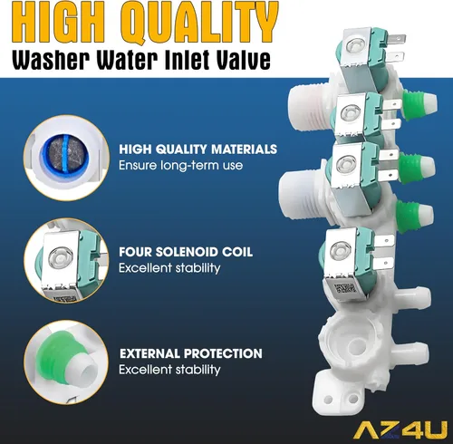Miniatura 5 de AZ4U La válvula de entrada de agua para lavadora reemplaza para Samsung WA45H7000AW/A2 WA400PJHDWR/AA WA45M7050AW/A4 WA40J3000AW/A2 WA50R5200AW