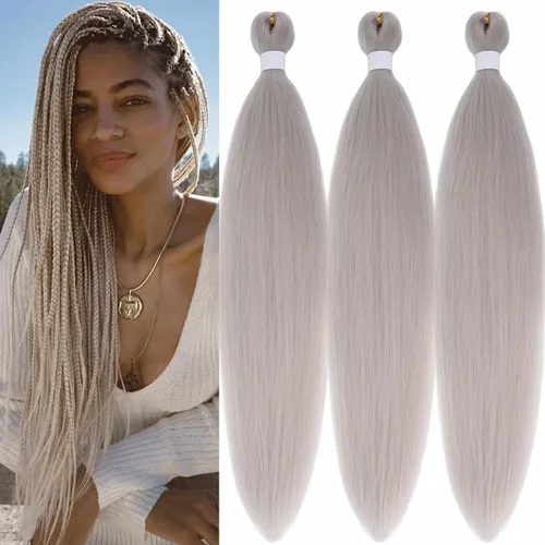 Miniatura 43 de Black Braiding Hair Pre Stretched 16 Inch Black Hair Extensions For Braiding Hypoallergenic Pre-stretched Braiding Hair Natural Knotless Crochet