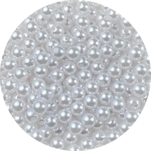 Miniatura 40 de Perlas de cuentas, 4000 piezas de cuentas de perlas de 3 mm redondas para llaveros, pulseras, collares, llaveros, joyería, manualidades, decoración