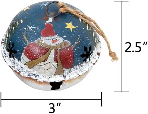 Miniatura 3 de Adorno para árbol de Navidad, de metal, rústico, cascabel, adorno colgante con muñeco de nieve, Papá Noel, campanas decorativas de trineo, Juego