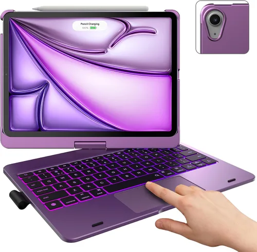 Miniatura 10 de typecase Funda con teclado táctil con trackpad para iPad Air de 11 pulgadas (M3 2025 / M2 2024) 2024: rotación de 360° - retroiluminación de 11