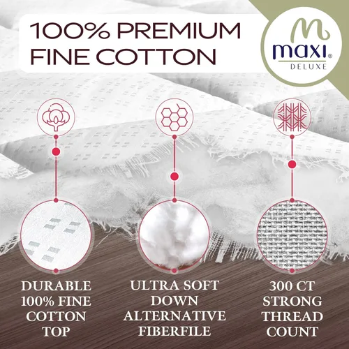 Miniatura 2 de MAXI Protector de colchón de tamaño individual – Lujoso protector de colchón de satén de algodón – Funda de colchón suave, cómoda y transpirable