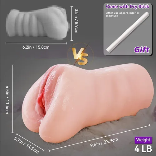 Miniatura 2 de Coño de bolsillo con 7 empujones y 3 vibraciones, masturbador masculino automático para entrenamiento de pene manos libres, muñeca sexual realista
