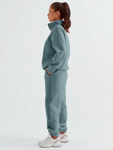 Miniatura 3 de AUTOMET Womens 2 Piece Outfits Long Sleeve Sweatsuits Sets Half Zip Sweatshirts with Joggers Sweatpants