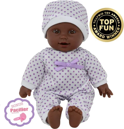 Miniatura 6 de Muñeca de bebé recién nacida afroamericana de cuerpo suave de 11 pulgadas en caja de regalo, chupete de muñeca incluido