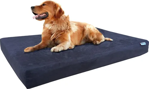 Miniatura 13 de Dogbed4less Cama ortopédica para mascotas con espuma viscoelástica para mascotas medianas y grandes, forro impermeable, funda lavable de microgamuza