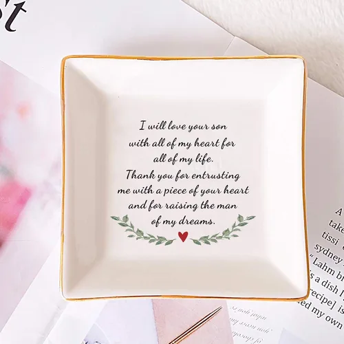 Miniatura 3 de Regalos para la madre del novio de la novia, regalos de boda para suegra, regalo de agradecimiento para la nueva mamá, plato de joyería de cerámica