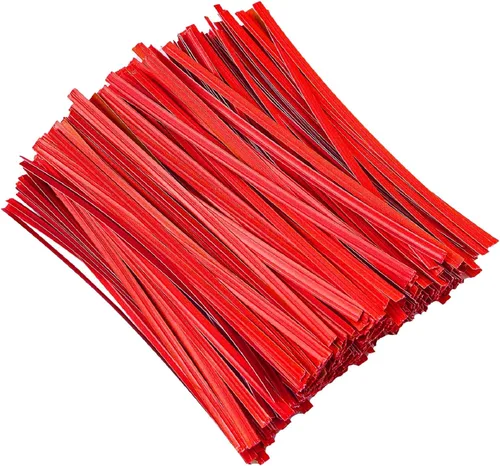 Tangyinrd 1000 Pzas Lazos de Torsión Rojos de 5", Lazos para Plantas Lazos para Cables Lazos Reutilizables para Pan para Bolsas de Fiesta Celofán