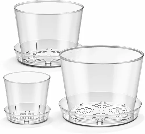 Miniatura 18 de meekoo Juego de 3 jarrones de acrílico para flores en cilindros redondos decorativos de 3 x 4 pulgadas, jarrón de acrílico resistente a los golpes