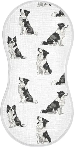 Miniatura 36 de vvfelixl Paños para eructos para bebé, Pembroke Welsh Corgi Tricolor Dog Patrón sin costuras para bebé recién nacido, juego de paños de algodón