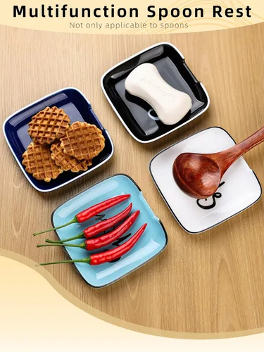 Miniatura 6 de GDCZ Soporte de cuchara de cerámica para estufa de 4.75 pulgadas, soporte de cuchara grande para encimera de cocina, cuchara moderna para granja