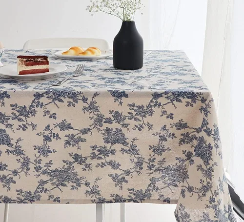 Miniatura 18 de Wracra Mantel redondo de macramé impermeable, estilo lino de granja, resistente a las arrugas, lavable, para interiores y exteriores