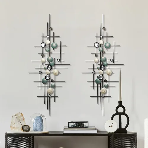 Miniatura 2 de KEQAM Arte de pared de metal moderno grande, decoración de pared de metal para el hogar, esculturas de pared hechas a mano para colgar en la pared