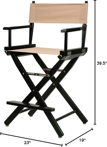Miniatura 8 de Casual Home - Silla de director de 24.0 in, marco negro, con lona bronceada, altura de mostrador