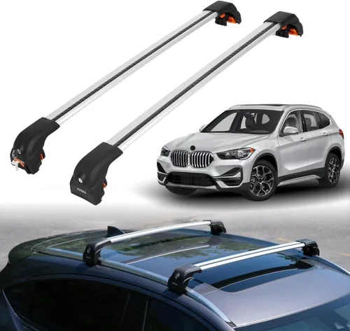 Miniatura 18 de ERKUL Barras transversales de techo de 220 libras para BMW X3 G01 2018-2024 Barras transversales de aluminio con bloqueo antirrobo para techo