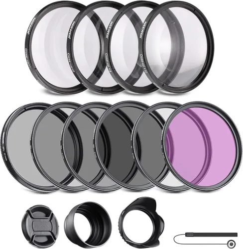 Neewer® Kit completo de accesorios de filtro de lente de 2.638 in para lentes con 2.638 in Tamaño del filtro: Juego de filtros UV CPL FLD + Juego de