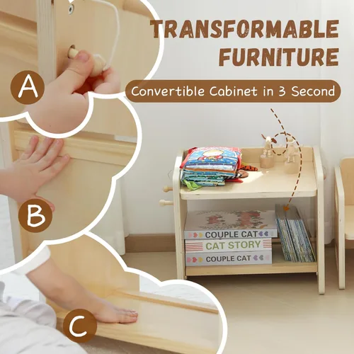 Miniatura 4 de bpmfkid Juego de Mesa y Silla de Destete Montessori - Diseño Ajustable para Niños Pequeños, Ideal para las Comidas, el Aprendizaje y el Juego De
