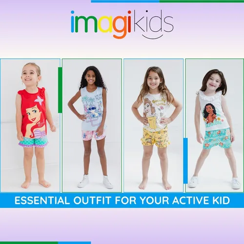 Miniatura 6 de Conjunto de camiseta de tirantes y pantalones cortos de rizo francés con dobladillo de delfín de Disney Junior para bebés hasta niños grandes