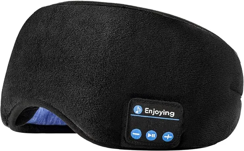 Voerou Sleep Headphones 5.2 - Máscara de dormir Bluetooth con música y altavoces ultrafinos, perfectos para dormir, viajar en avión, meditación y