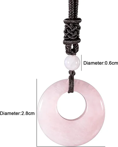 Miniatura 2 de SUNYIK 4 collares con colgante de cristal de la suerte para mujeres y hombres, piedra pulida, joyería de amuleto de cristal redondo para unisex