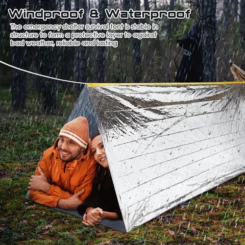 Miniatura 5 de Woanger 4/10/20 Piezas Tiendas de Emergencia para Personas Sin Hogar Tiendas de Supervivencia al Por Mayor Tiendas de Campaña Tubulares para 2