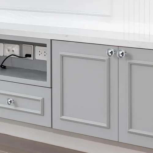 Miniatura 5 de Perillas redondas de cromo pulido para gabinete, paquete de 2 manijas de latón macizo, accesorios para tocador, cocina, dormitorio, baño, cajón