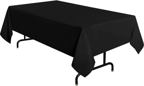 Miniatura 25 de Mantel rectangular de poliéster, manteles para mesas rectangulares de 6 pies, manteles de tela decorativa lavable para bodas, banquetes y campamento