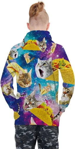 Miniatura 3 de Ahegao Sudaderas con capucha para niños de 6 a 16 años para adolescentes y niños con estampado 3D con bolsillo