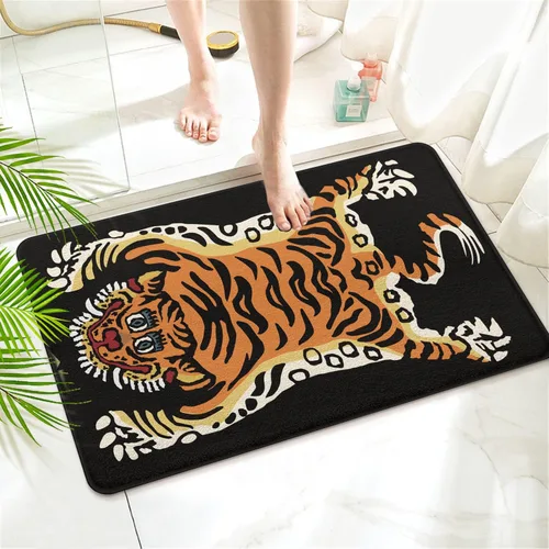 Miniatura 22 de Alfombra Tapete de Baño Abstracta Boho de Mediados de Siglo - Alfombra de Baño de Goma Antideslizante Absorbente Suave para Bañera Ducha Lavabos