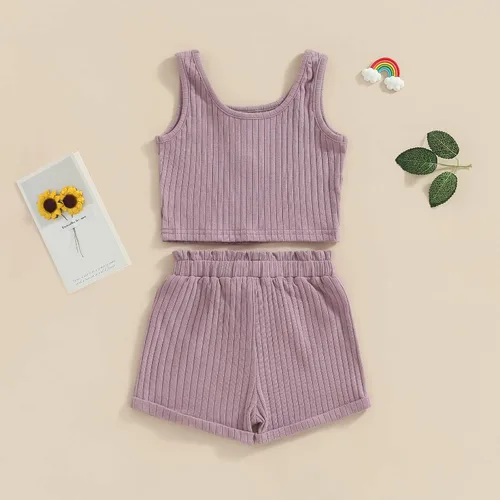 Miniatura 4 de Ropa de verano para niña pequeña, con estampado de margaritas, sin mangas, con volantes, pantalones cortos