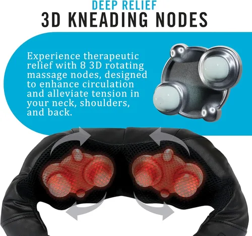 Miniatura 2 de Daiwa Felicity Shiatsu Masajeador de cuello y espalda con calor, alivio del dolor de tejido profundo para hombros con 8 nodos de amasamiento 3D