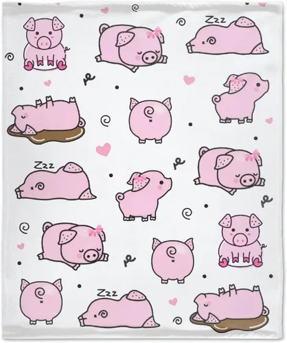 Miniatura 3 de Manta de bebé con diseño de cerdo lindo, acogedora y suave, para niños, niñas, recién nacidos, regalos de cumpleaños de Navidad, 40 x 30 pulgadas