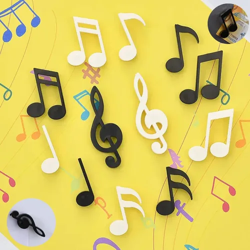 Miniatura 4 de Juego de 12 imanes de notas musicales creativas para refrigerador, para pizarra blanca, pizarra de borrado en seco, decoración para refrigerador