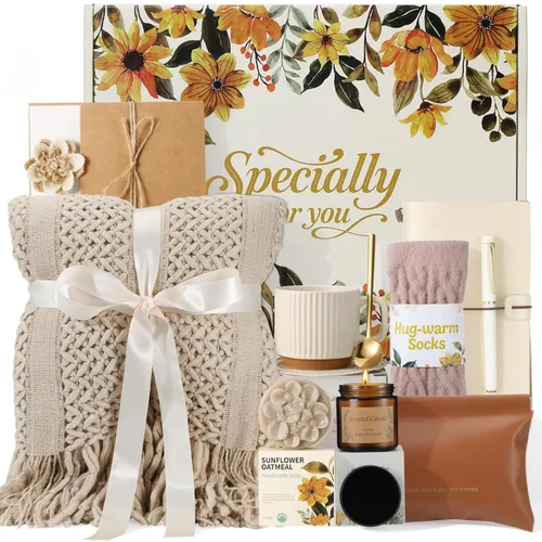 Miniatura 10 de Regalos para mujeres con cuidado personal, caja de regalo de cumpleaños para mujeres, mamá, amiga, cestas de regalo de condolencias para mujeres