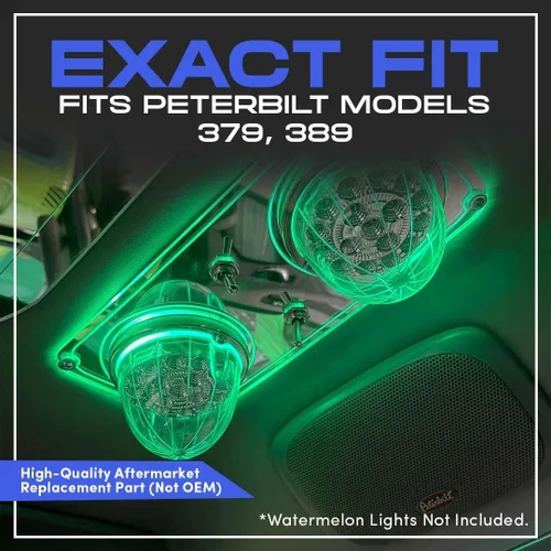 Miniatura 5 de Placa de luces de cúpula Peterbilt de la Florida (ámbar) Placa de luz de espejo Peterbilt con interruptores/interruptores Iluminación