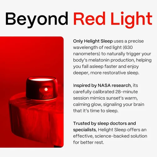 Miniatura 3 de Dispositivo de Terapia de Luz Roja Helight para Dormir – Lámpara de Luz Roja Pura de 630nm para Ayudar al Sueño y Apoyar la Relajación Profunda