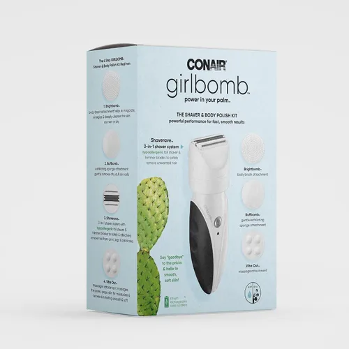 Miniatura 7 de Conair GIRLBOMB - Afeitadora para mujer y amortiguador corporal, húmedo/seco, recargable de iones de litio