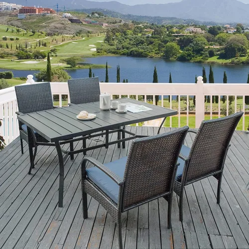 Miniatura 2 de Sillas de comedor de mimbre al aire libre, sillas de comedor de ratán para patio, silla de restaurante con cojines extraíbles, sillón para hoguera
