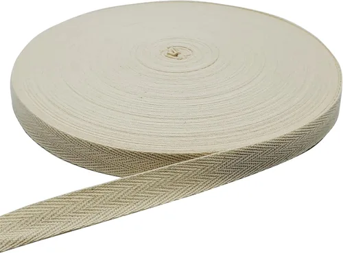 Miniatura 14 de Cinta de algodón en espiga, cinta de sarga para coser, cinta natural al bies para manualidades (beige, 1 pulgada)