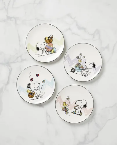 Miniatura 2 de Lenox 895684 Peanuts Easter Snoopy - Juego de platos decorativos de 4 piezas, vajilla de primavera