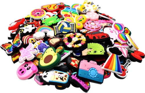 Miniatura 2 de Gibleitz 30, 50, 70, 100, 150, 200dijes para zapatos al azar, bonitos diseños diferentes, unisex, para adultos, fiestas, regalos de cumpleaños