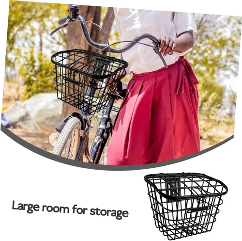 Miniatura 9 de BESPORTBLE Cesta de bicicleta de alambre de acero inoxidable para adorno de bicicleta multiusos