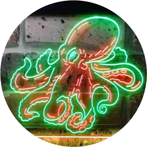 Miniatura 10 de ADVPRO Octopus Ocean Display Room Dual Color LED Neon Sign Azul y Rojo 12 x 8 pulgadas st6s32-i3734-br