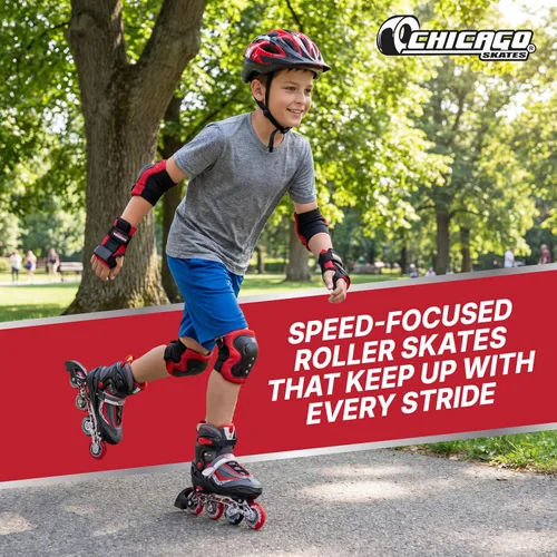 Miniatura 5 de CHICAGO Skates Patines ajustables para niños en línea Rojo