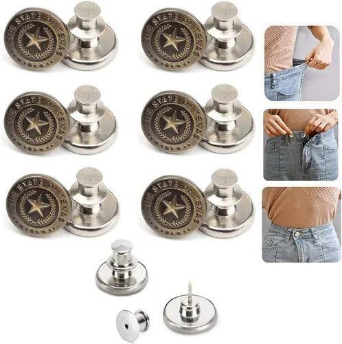 Miniatura 8 de 6 botones instantáneos de ajuste perfecto, ajuste instantáneo, botones de repuesto de jeans, botón extraíble para jeans sueltos, botones sin coser
