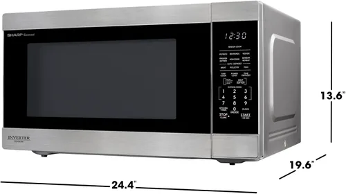 Miniatura 9 de SHARP Horno microondas para encimera con plato giratorio extraíble de 16.5 pulgadas, 1200 vatios, 2.2 pies cúbicos, acero inoxidable